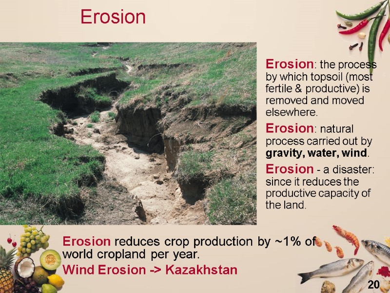 20         Erosion Erosion: the process by